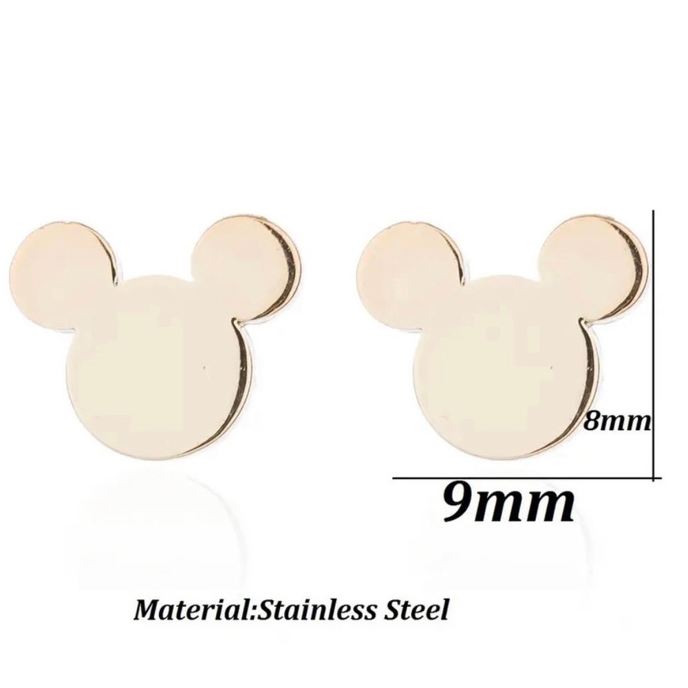 Woman’s Stainless Steel Mickey Mouse Stud Earrings
